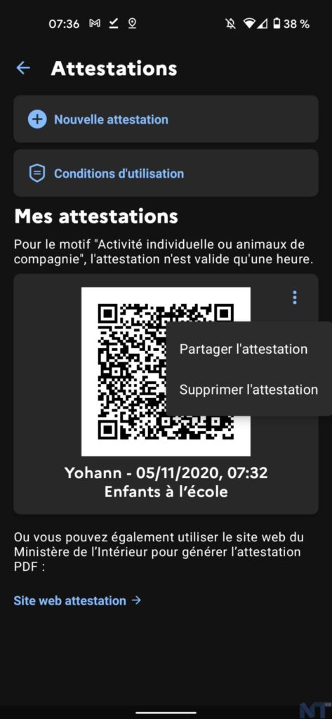 Comment remplir automatiquement votre attestation de déplacement avec TousAntiCovid ? 66 TousAntiCovid Attestation 1