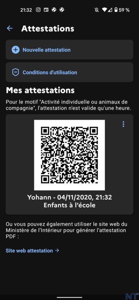 Comment remplir automatiquement votre attestation de déplacement avec TousAntiCovid ? 65 TousAntiCovid Attestation 3