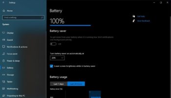 Battery usage settings