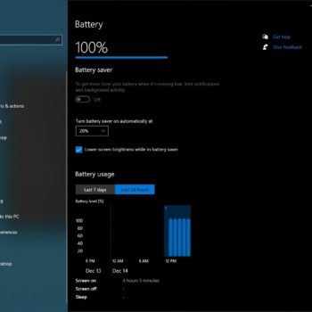 Battery usage settings