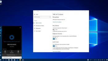 cortana settings app windows 10