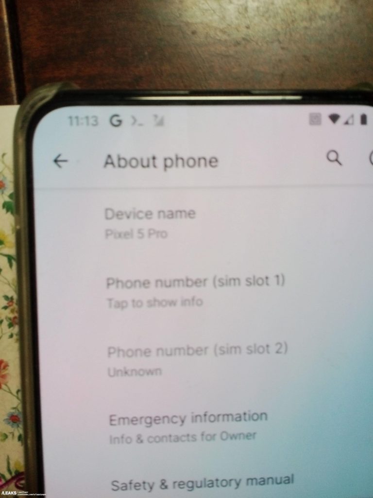 Des clichés d'un Pixel 5 Pro font allusion à une caméra sous l'écran 52 google pixel 5 pro pce photos an
