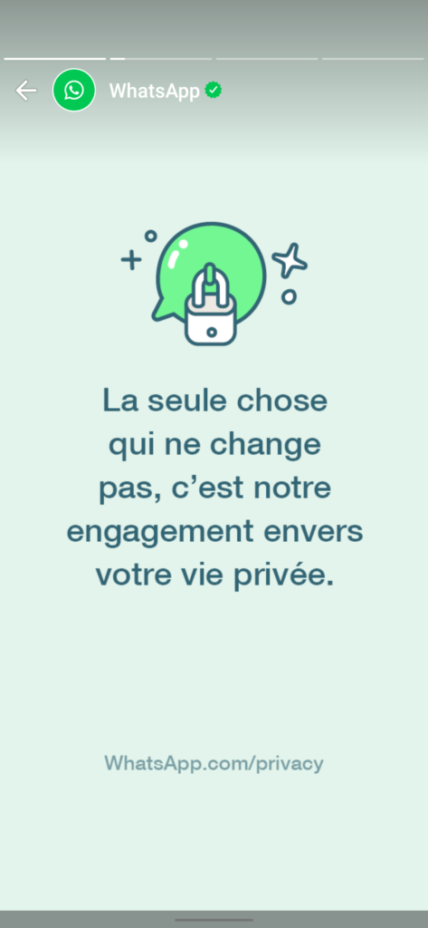 WhatsApp utilise les Statut pour rassurer les utilisateurs sur le respect de la vie privée 52 Screenshot 20210131 075442
