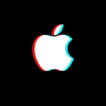 apple logo anaglyph