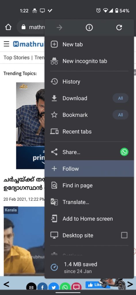 Chrome pourrait se doter d'une éventuelle fonctionnalité inspirée de Google Reader 40 Chrome Canary Follow 2