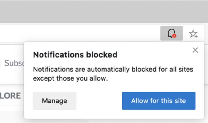 Microsoft Edge va réguler les demandes de notification en fonction des autres