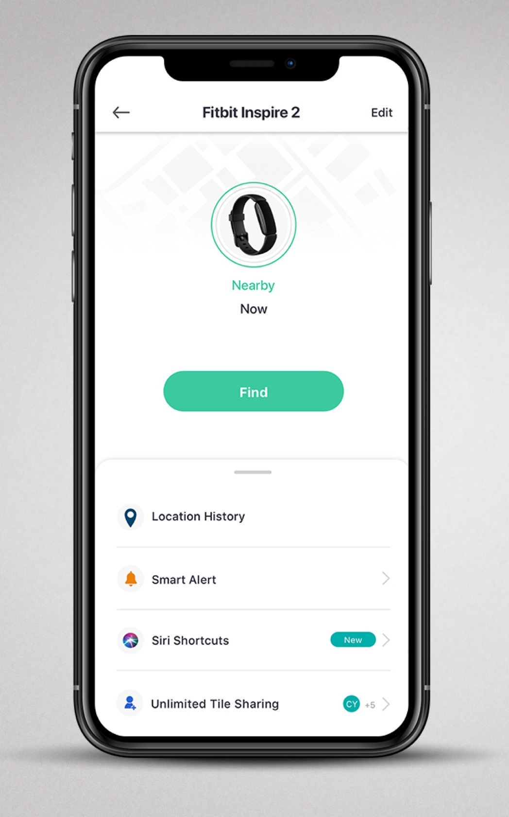 Fitbit ajoute la fonction de suivi Tile à son bracelet Inspire 2 50 Fitbit Inspire 2 Tile App iPhone