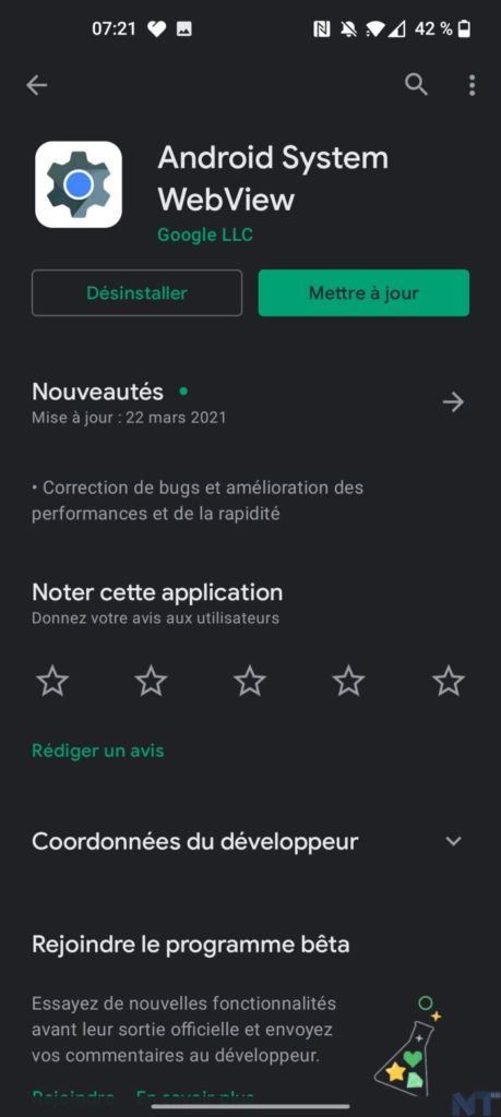 Le plantage des applications Android est imputé à WebView, voici la solution rapide 44 Screenshot 20210323 072151 resultat