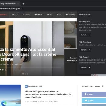 google chrome simplifie tests fonctionnalites experimentales