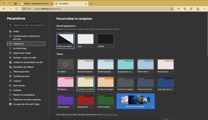 Microsoft Edge va offrir de nouveaux paramètres de personnalisation avec des thèmes