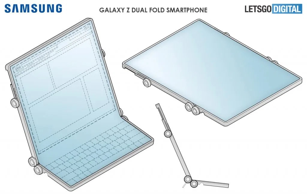 Samsung fabrique un smartphone qui se plie en deux 46 samsung double folding patent 3