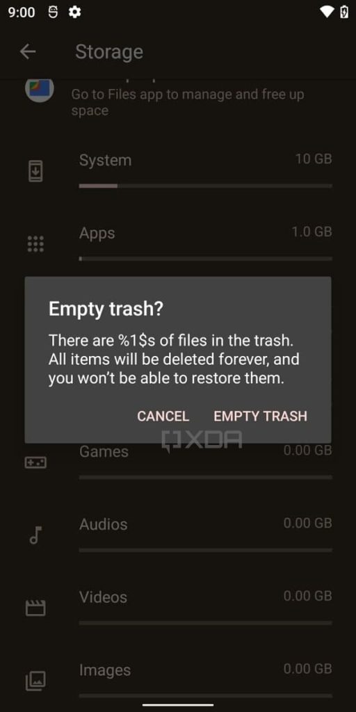 Android 12 Trash Storage 2