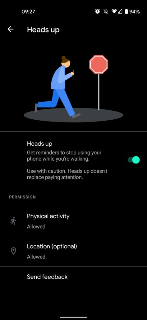 Google va vous alerter lorsque vous marchez en utilisant votre smartphone 54 Digital Wellbeing Heads Up mode 4