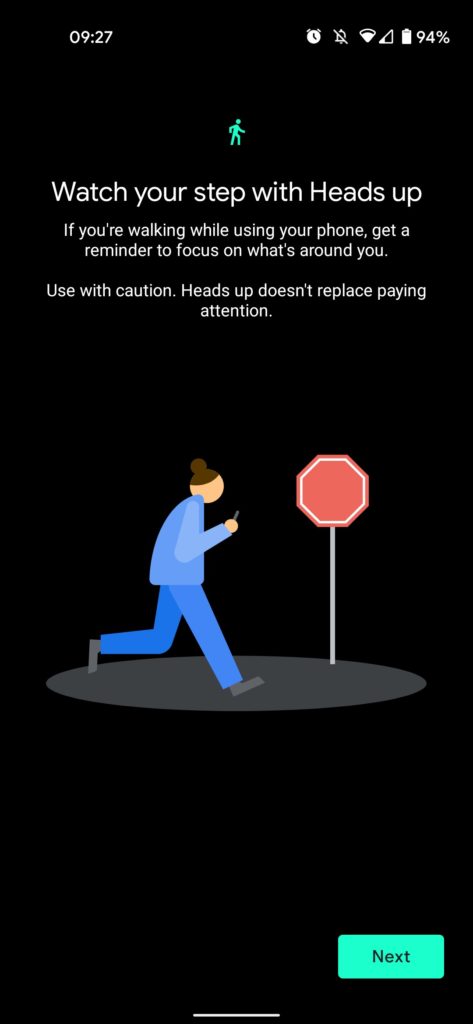 Google va vous alerter lorsque vous marchez en utilisant votre smartphone 51 Digital Wellbeing Heads Up mode