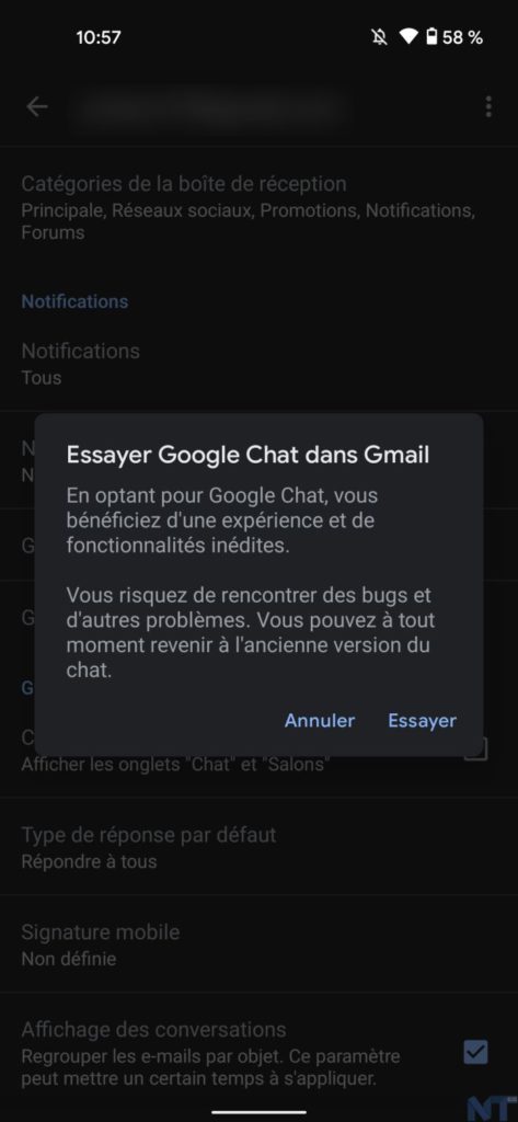Google déploie le nouvel onglet « Chat » dans Gmail pour Android, comment l’activer ? 57 Gmail Google Chat 5