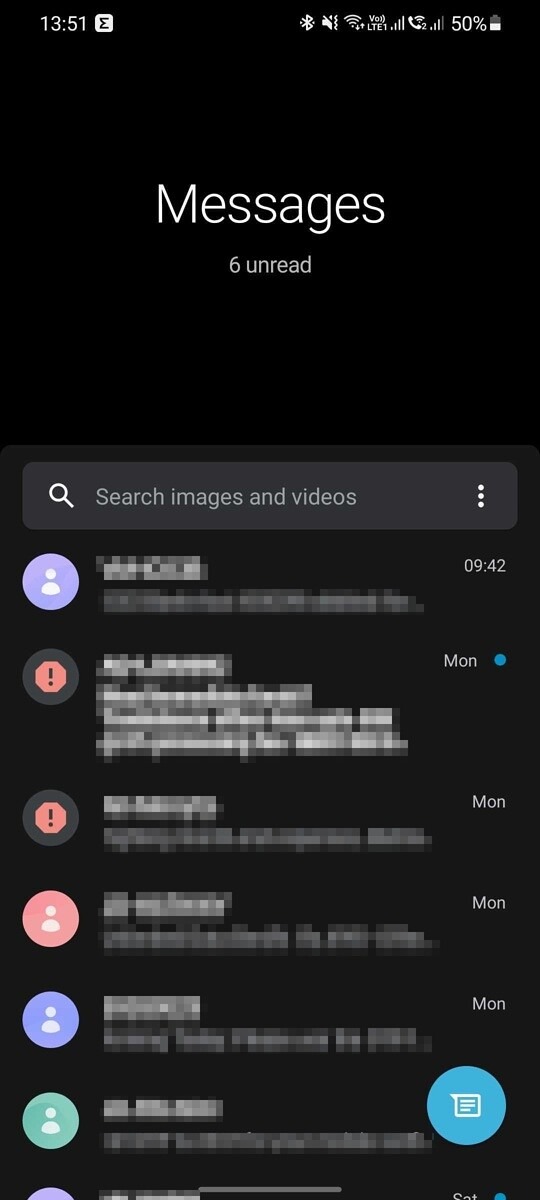 Google Messages One UI Design