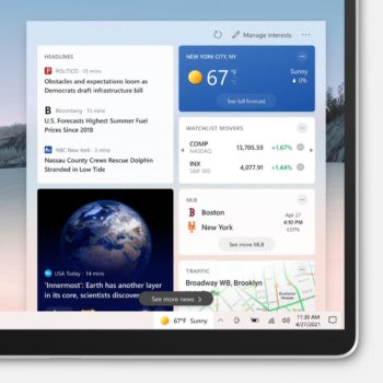 News and interests Windows 10 He