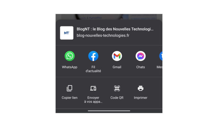 Google Chrome facilite considérablement le partage des pages
