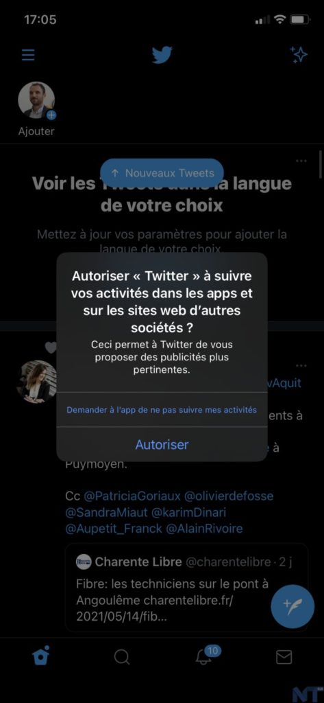 Twitter veut également suivre les utilisateurs d'iPhone, une alerte s'affiche 47 IMG 0106 resultat