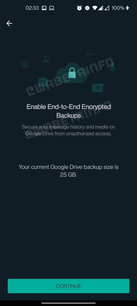 WhatsApp va chiffrer les sauvegardes de bout en bout 55 WA ENABLE E2E BACKUP ANDROID