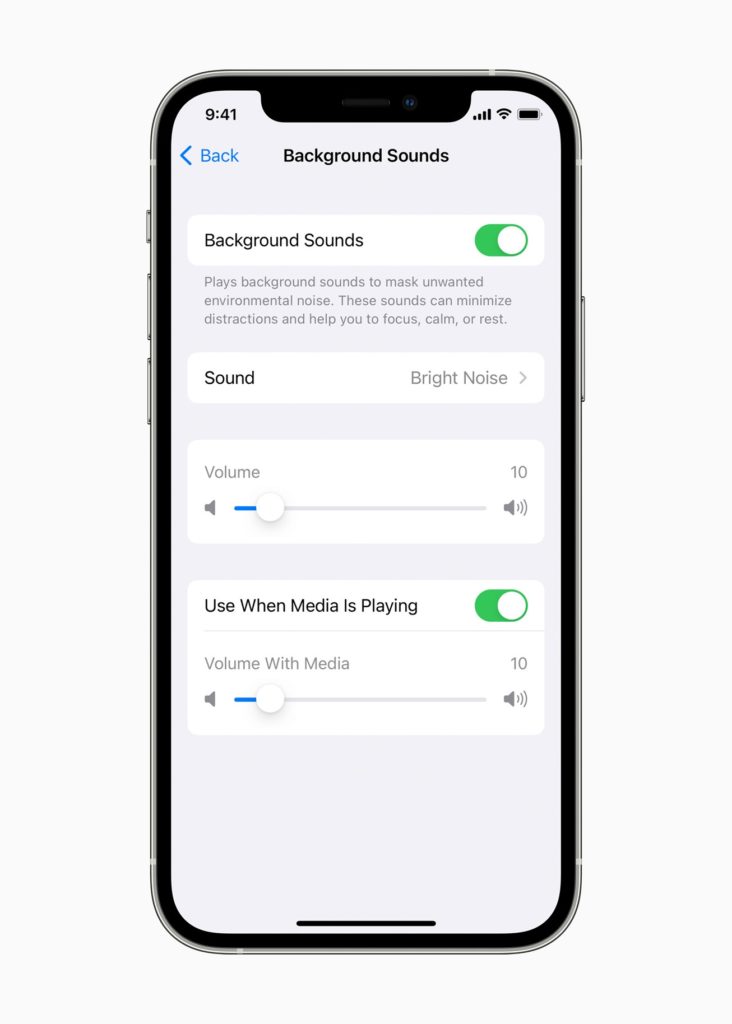 Apple dévoile de nouvelles fonctionnalités d'accessibilité pour l'Apple Watch, l'iPad et l'iPhone 54 apple gaad21 background sounds01
