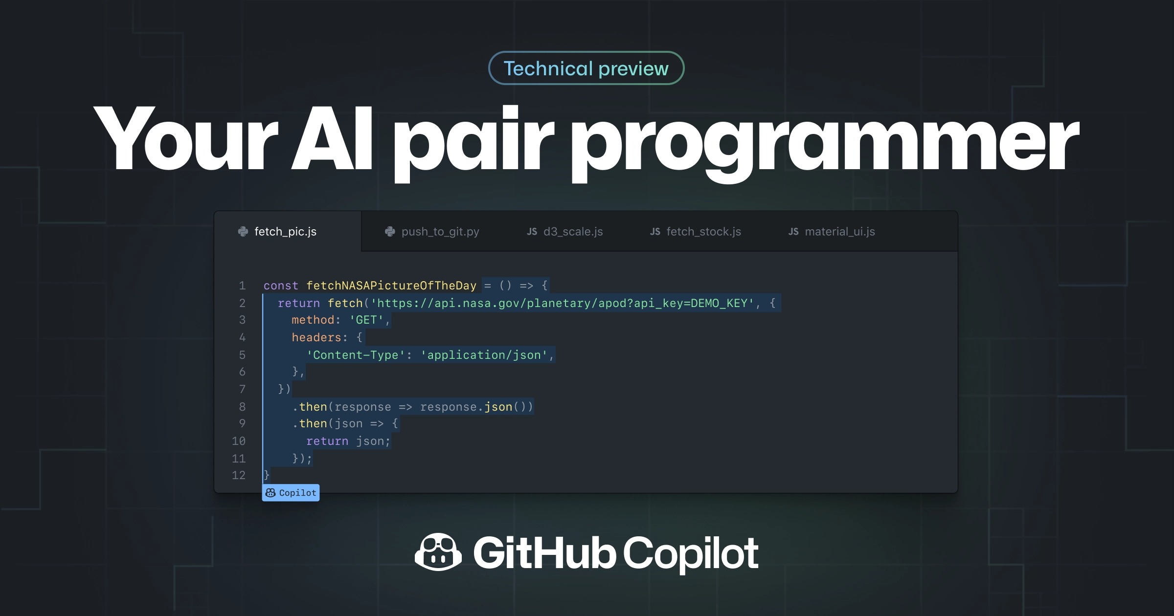 GitHub Copilot blog header