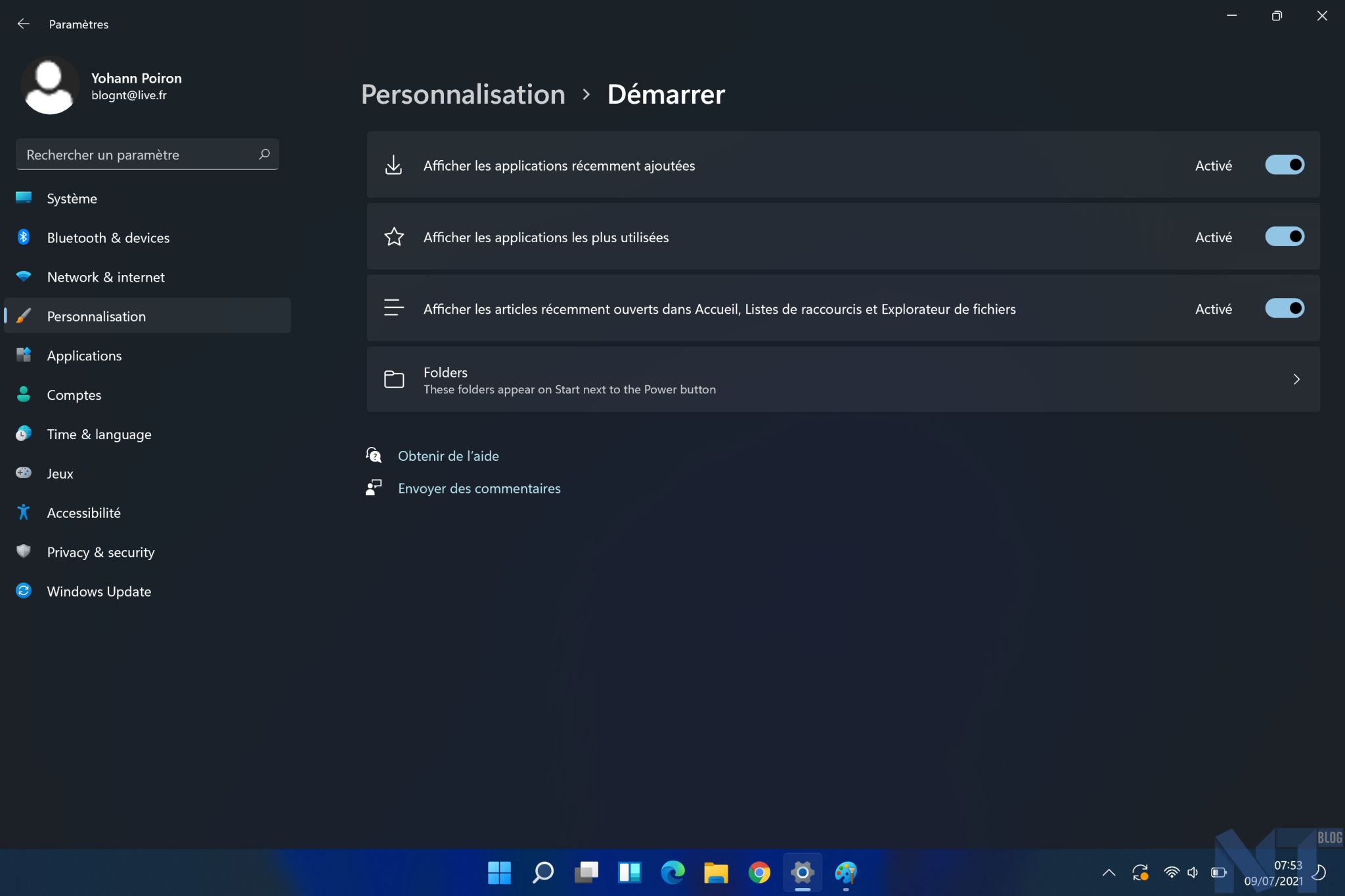 Comment personnaliser le menu Démarrer de Windows 11 ? 52 2021 07 09 3 resultat