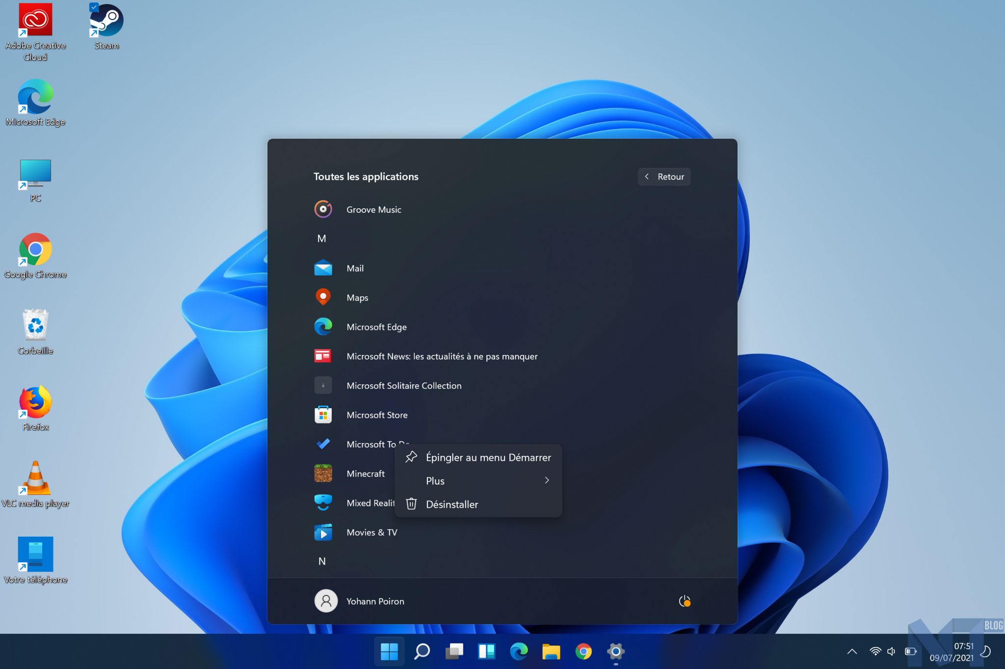 Comment personnaliser le menu Démarrer de Windows 11 ? 50 2021 07 09 resultat