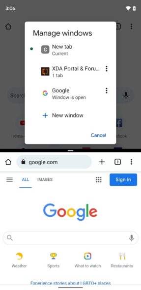 Google Chrome Manage 3 Windows D