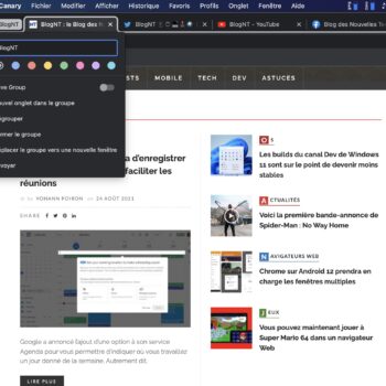 chrome save groupe onglets
