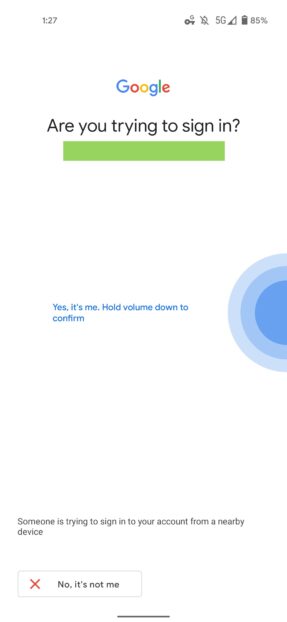 google account phone security ke