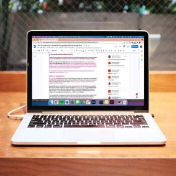 laptop with google docs screen