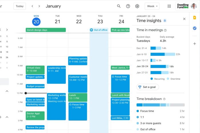 Google Agenda indiquera bientôt le temps que vous passez en réunion