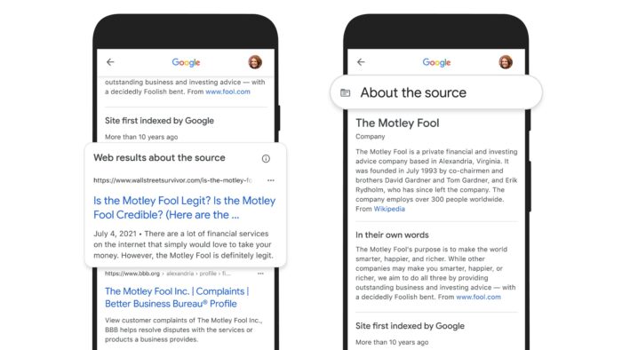 Google va fournir davantage de contexte pour les résultats de recherche