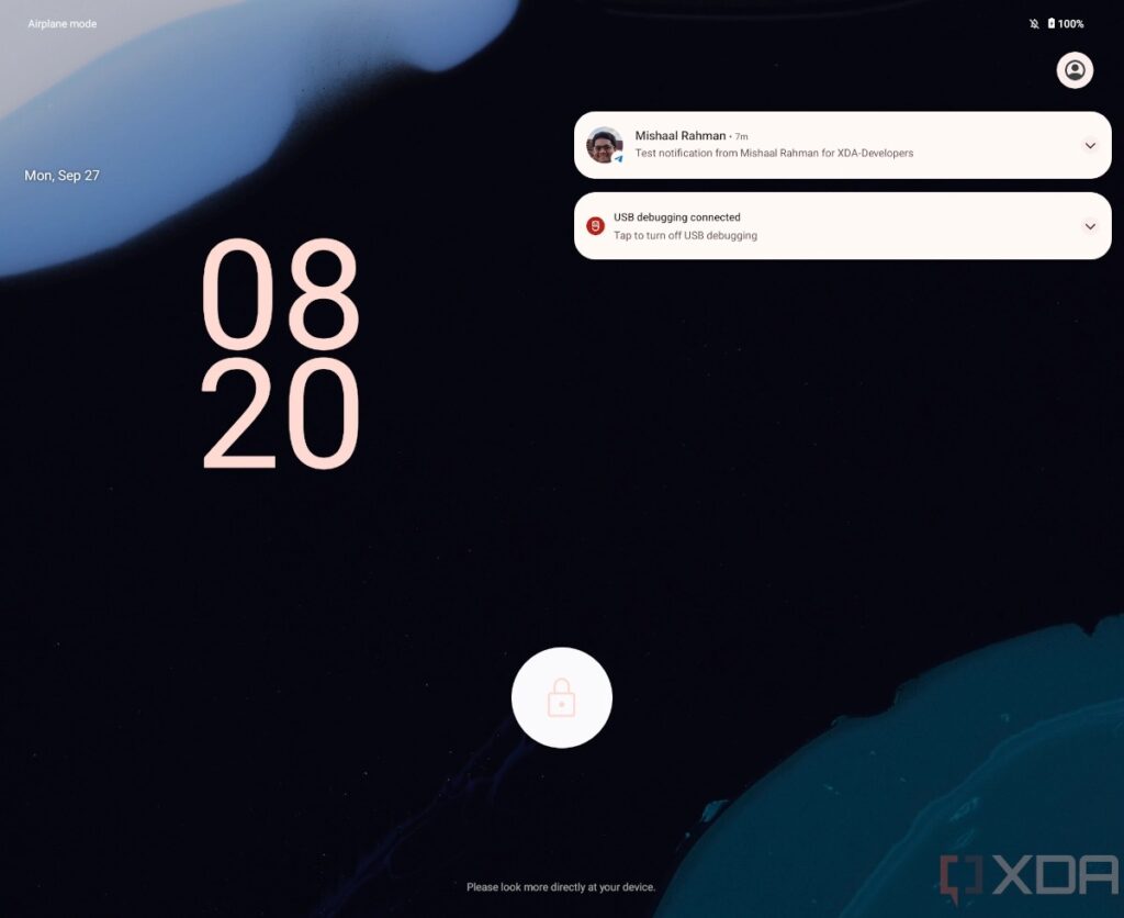 Android 12.1 Dual pane Lockscree