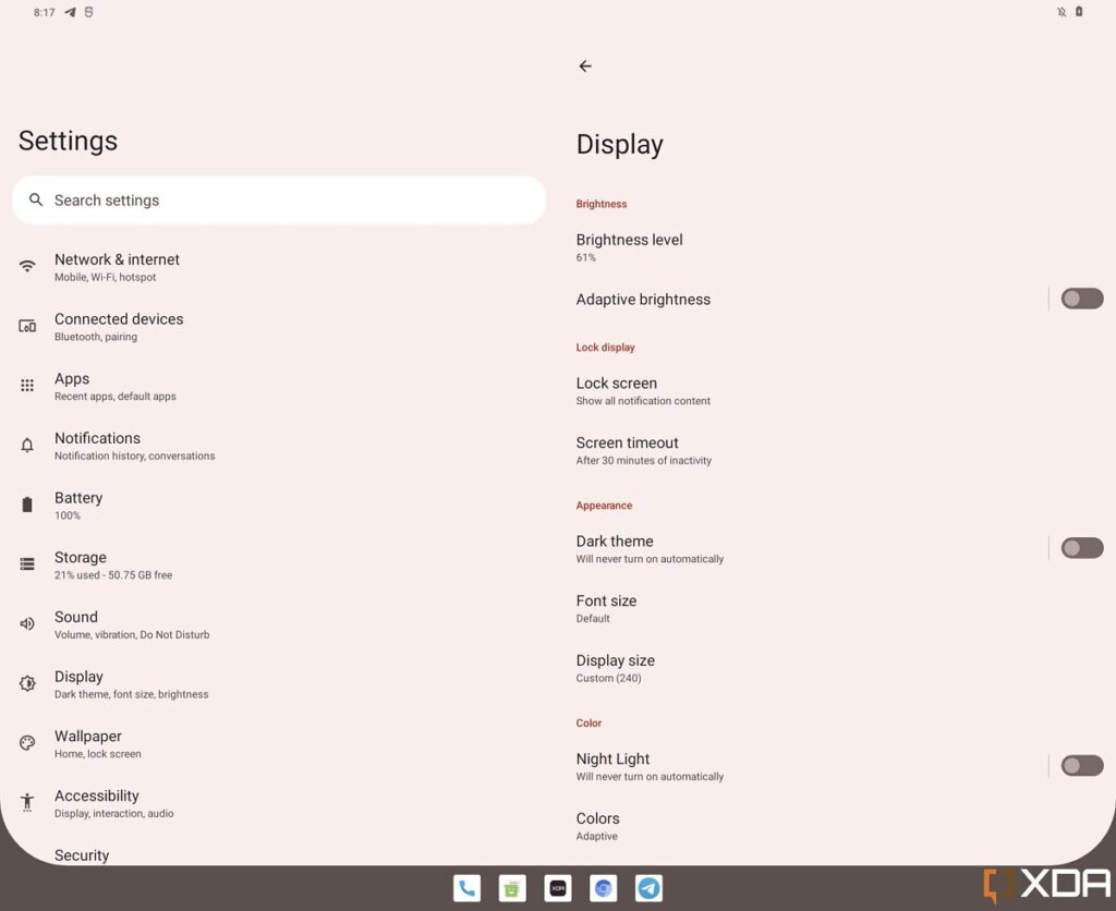 Une fuite de la version Android 12.1 suggère que le Pixel Fold pourrait être réel 66 Android 12.1 dual pane Settings
