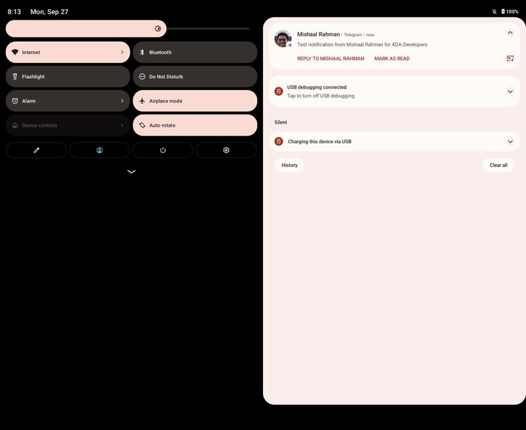 Une fuite de la version Android 12.1 suggère que le Pixel Fold pourrait être réel 65 Android 12.1 dual pane notificat