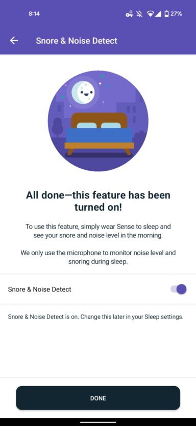 Fitbit Snore Noise Detect 4