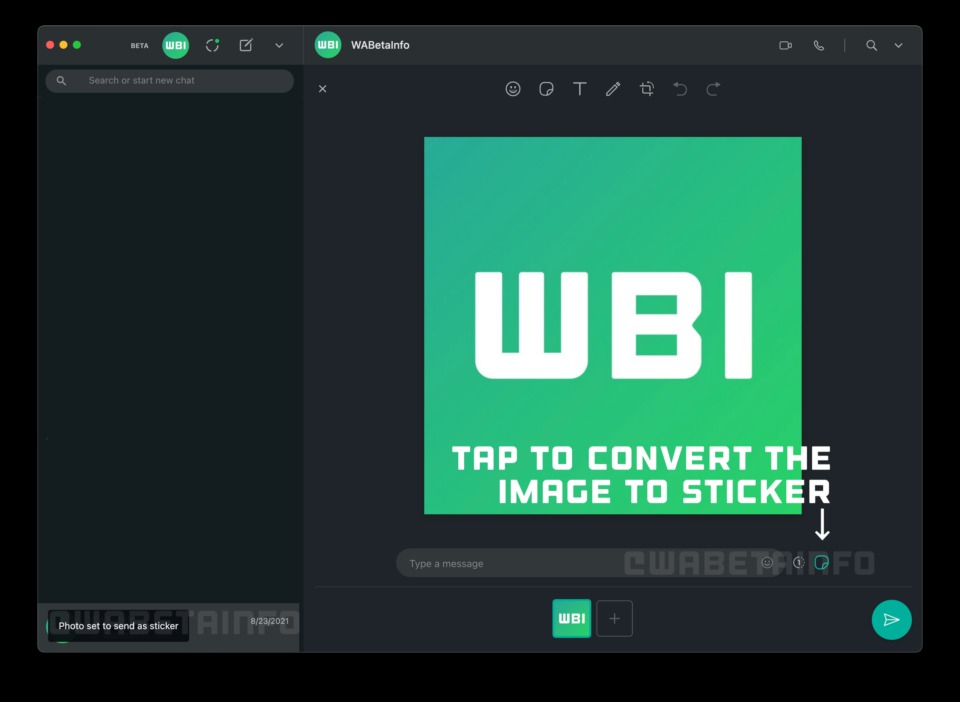 WhatsApp travaille sur un outil permettant de convertir les images en autocollants 49 WA SEND IMAGE AS STICKER DESKTOP