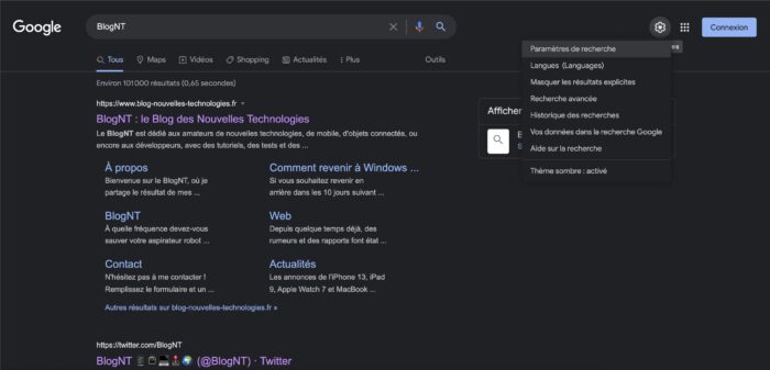 Le mode sombre de Google.fr arrive enfin pour tout le monde