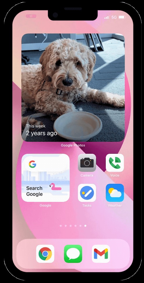 Google montre comment faire ressembler l'écran d'accueil d'un iPhone 13 à celui d'Android 54 small widget swipe frame2