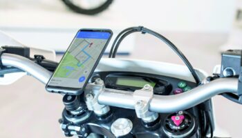 support telephone guidon moto sp