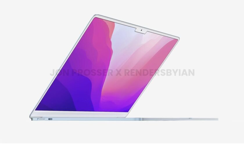 De nouveaux rendus montrent un MacBook Air 2022 avec des bords blancs et une encoche 79 2022 MacBook Air 3