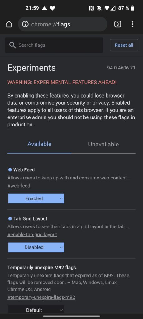 Chrome sur Android ajoute un bouton « Suivre » pour les flux RSS 43 Screenshot 20211010 215950