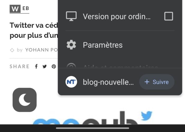 Chrome sur Android ajoute un bouton « Suivre » pour les flux RSS