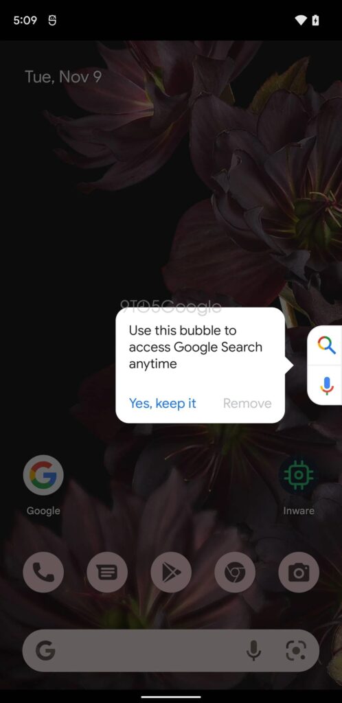 Google Search chat head a