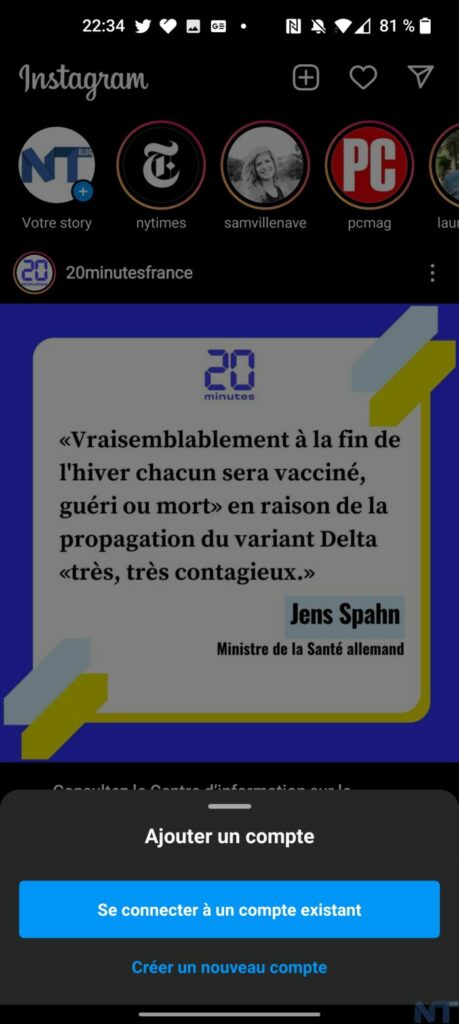 Comment utiliser plusieurs comptes sur Instagram ? 45 Screenshot 20211122 223407 resultat