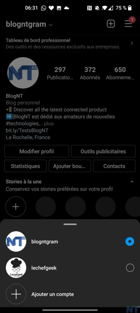 Comment utiliser plusieurs comptes sur Instagram ? 44 Screenshot 20211123 063129 resultat