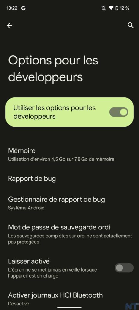 Améliorez le fonctionnement de vos anciens smartphones Pixel grâce aux options pour les développeurs 45 Screenshot 20211130 132222 resultat