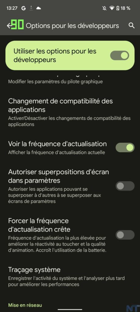 Améliorez le fonctionnement de vos anciens smartphones Pixel grâce aux options pour les développeurs 46 Screenshot 20211130 132712 resultat